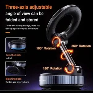 Support Téléphone Voiture Magnétique – Rotation 360° Aimant Puissant Universel