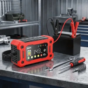 Chargeur Batterie Voiture 12V/6A – Écran LCD | Auto-Stop | Compatible AGM GEL Lithium Plomb